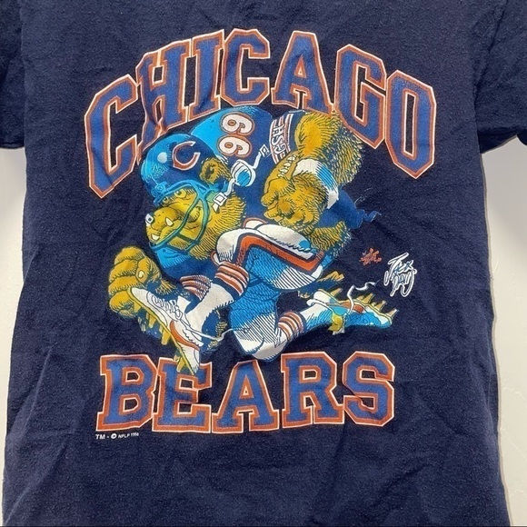 Chicago Bears Shirt Short Sleeve Jack Davis Cartoon Graphic Tee 1988 Vintage - Picture 4 of 8
